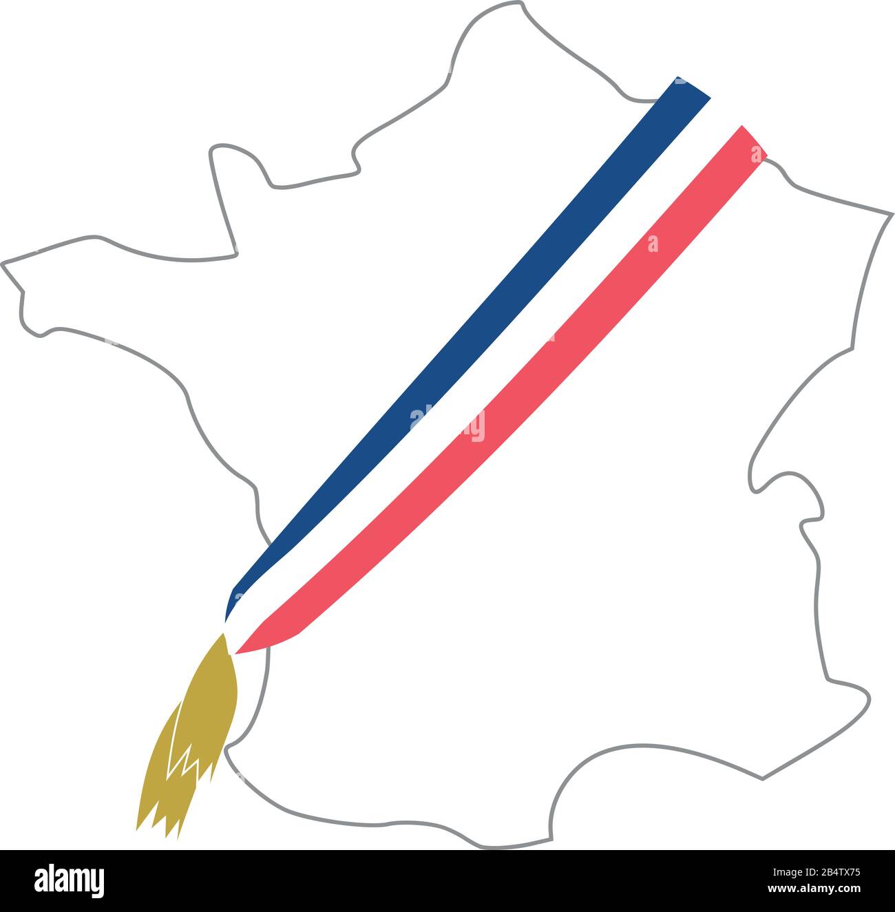 Carte de la France avec le foulard tricolore du maire Illustration de Vecteur