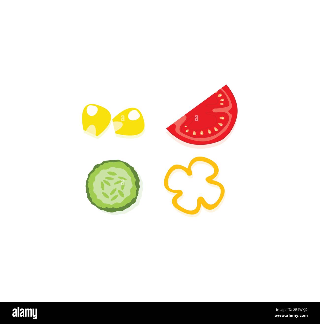 Illustration vectorielle des tranches de légumes. Illustration de Vecteur