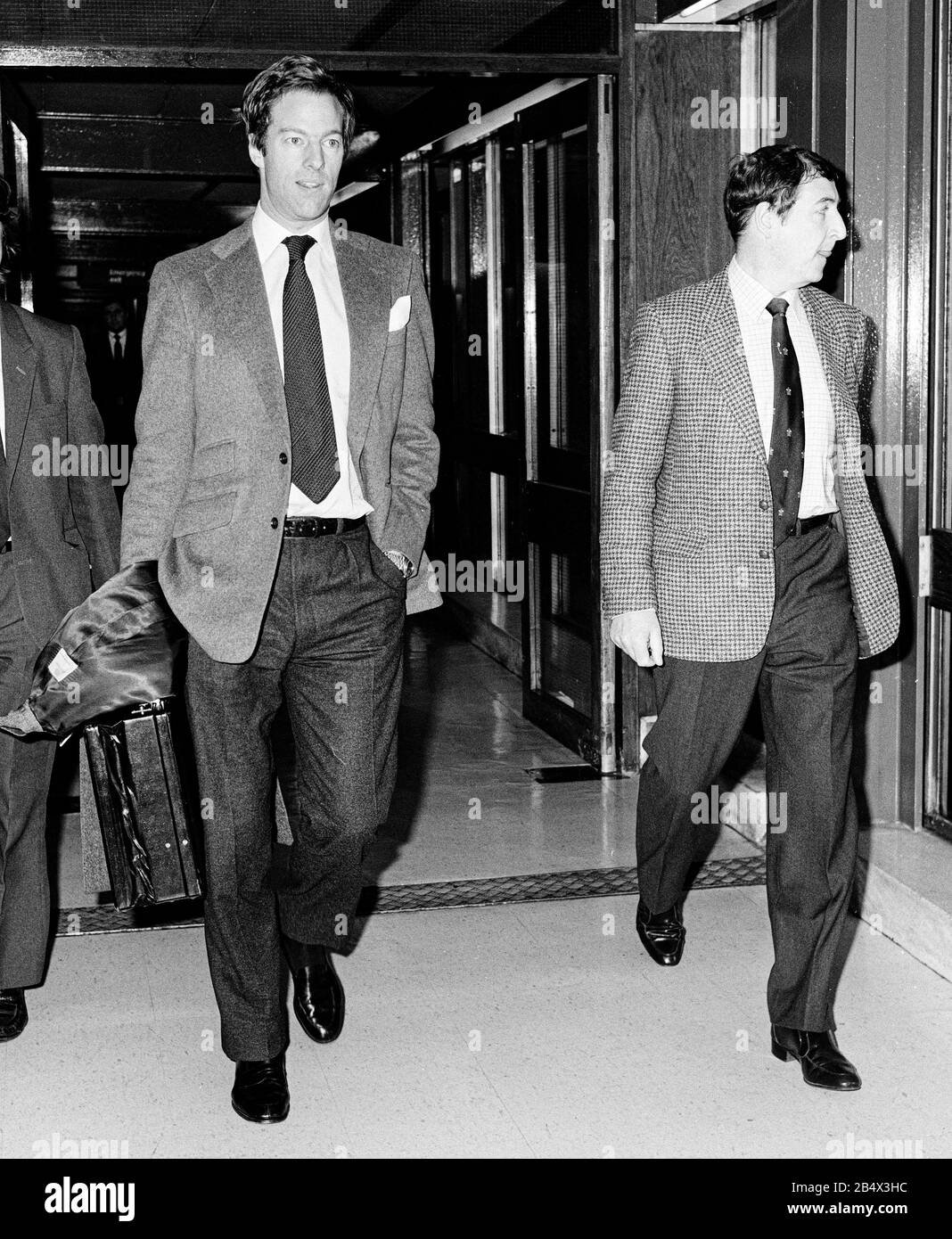 Sir Mark Thatcher arrive à Heathrow à Londres en janvier 1984 Banque D'Images