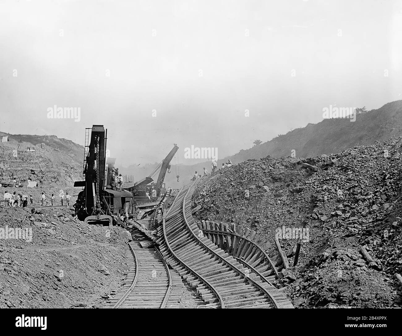 La construction du canal de Panama fonctionne au début du XXe siècle Banque D'Images