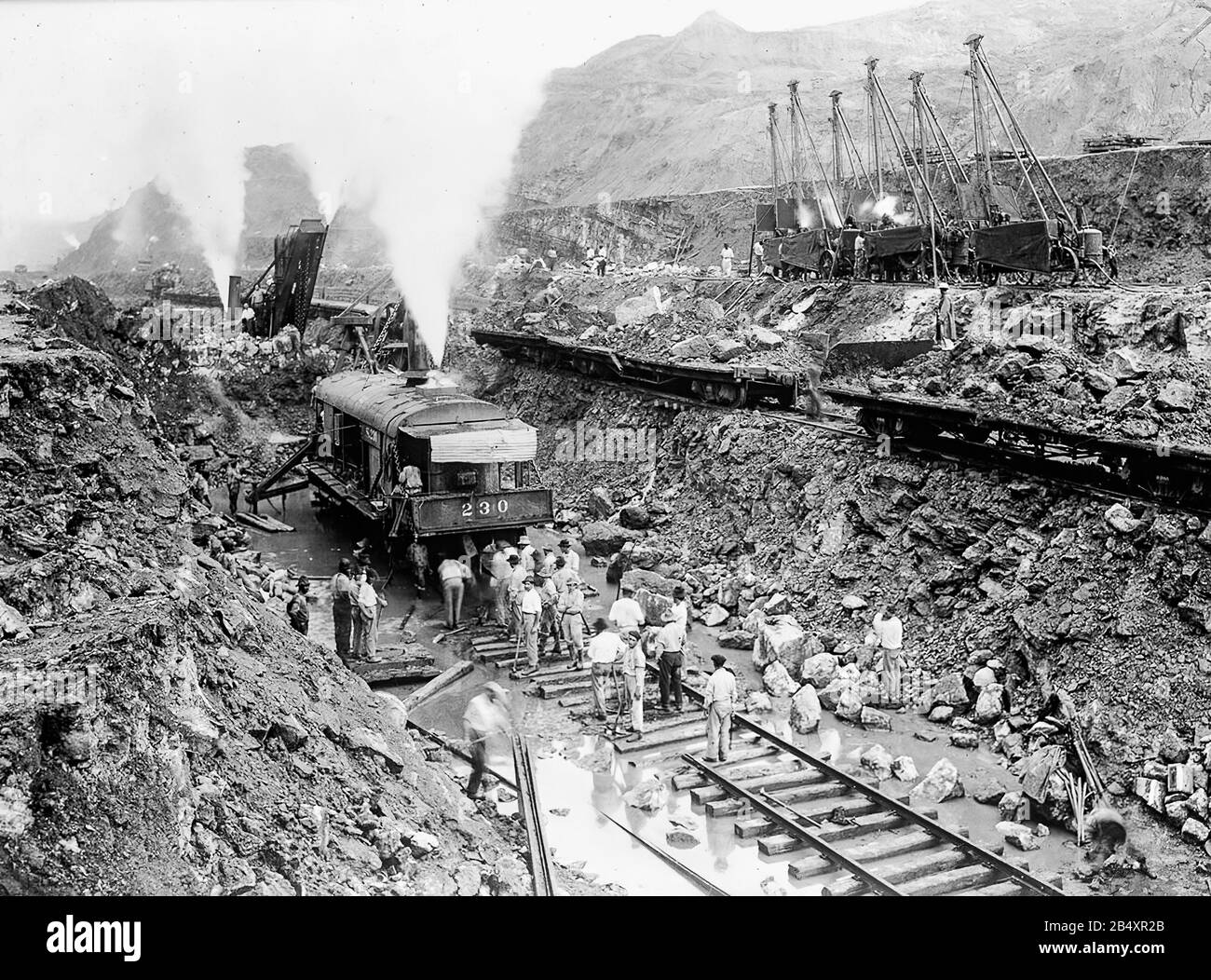La construction du canal de Panama fonctionne au début du XXe siècle Banque D'Images
