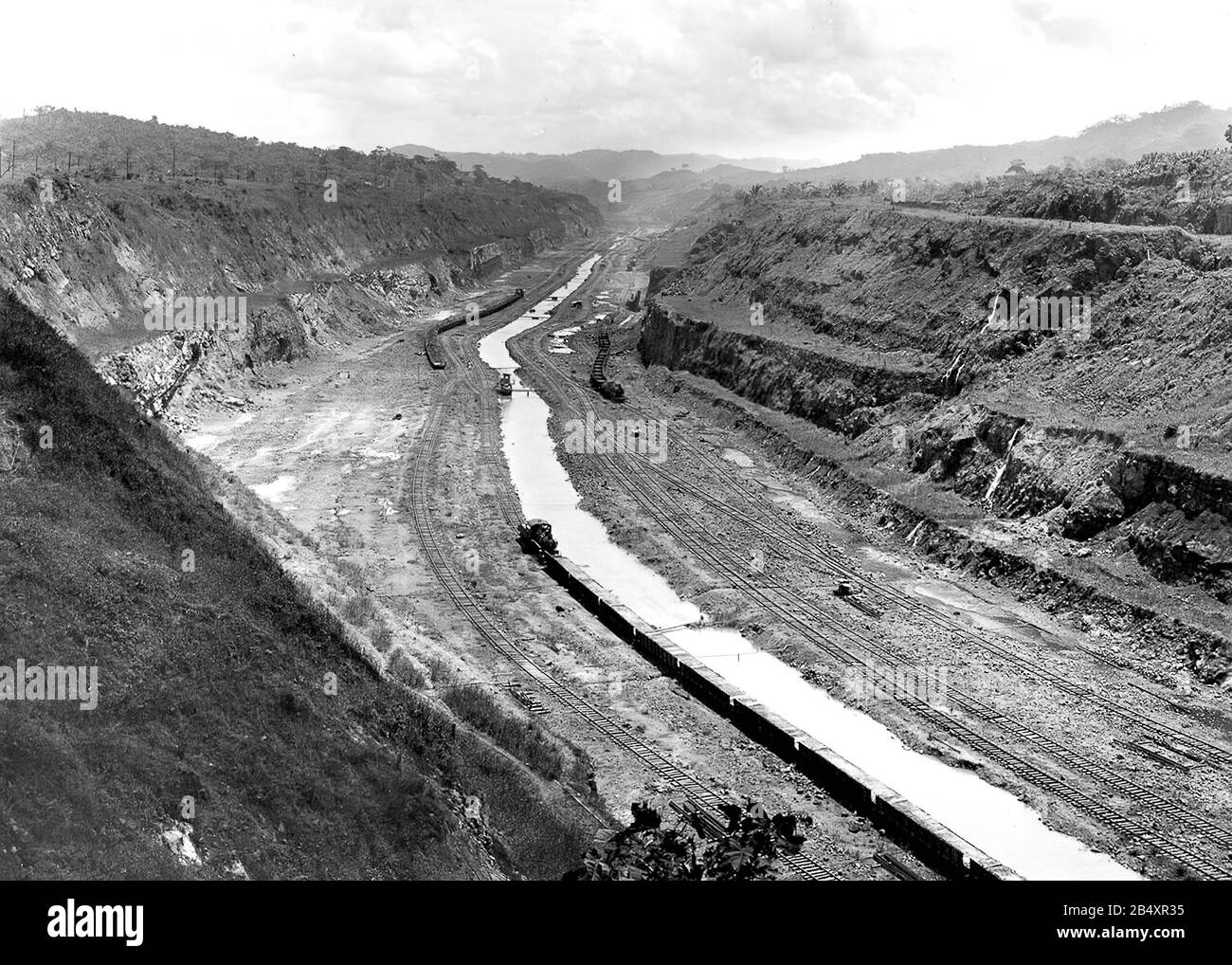 La construction du canal de Panama fonctionne au début du XXe siècle Banque D'Images