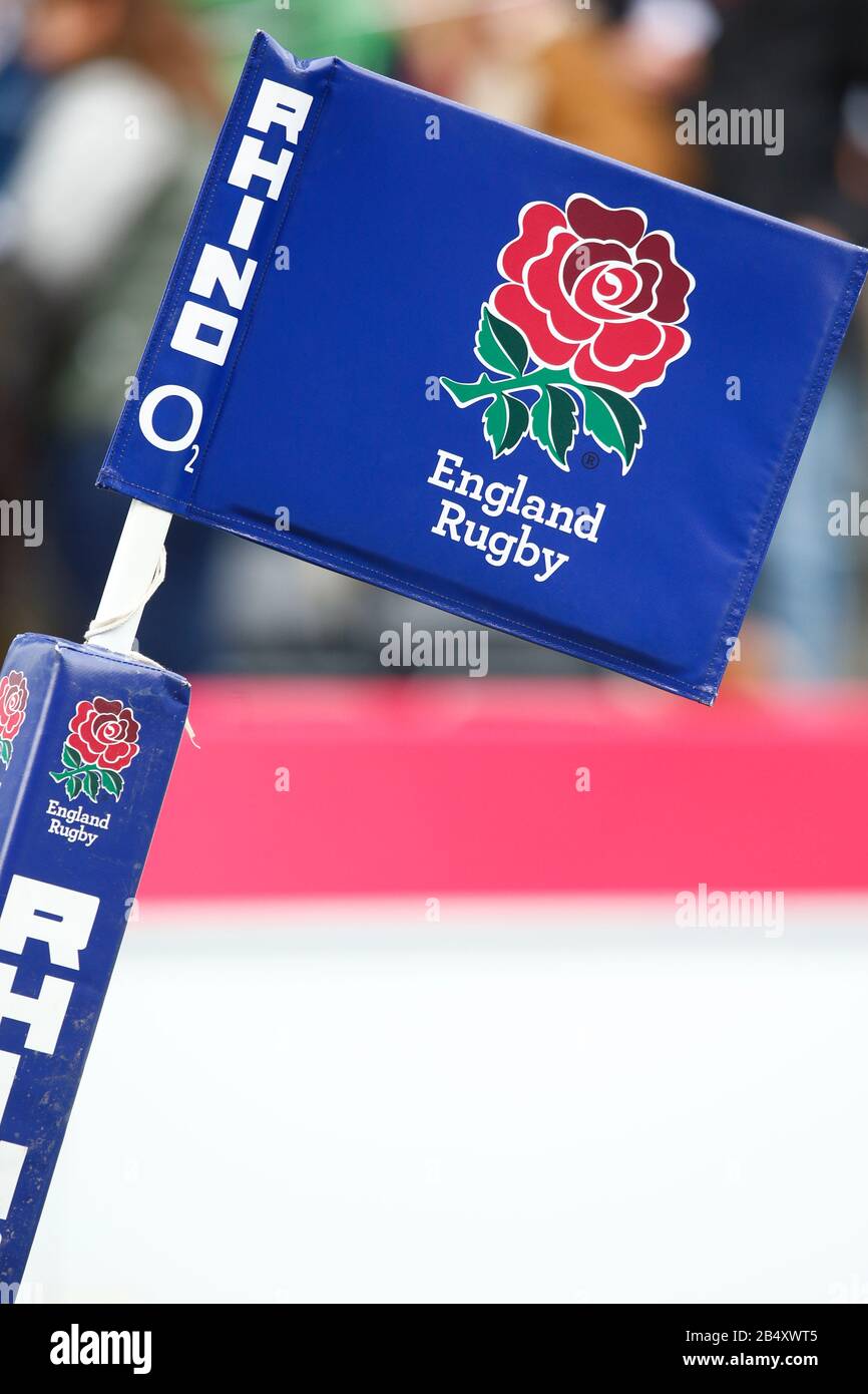 Londres, Royaume-Uni. 7 mars 2020. Drapeau Cornor Pendant Guinness Six Nations Entre Angleterre Femmes Et Pays De Galles Femmes Au Stade De Twickenham Stoop, Londres, Angleterre Le 7 Mars 2020 Crédit: Action Foto Sport/Alay Live News Banque D'Images