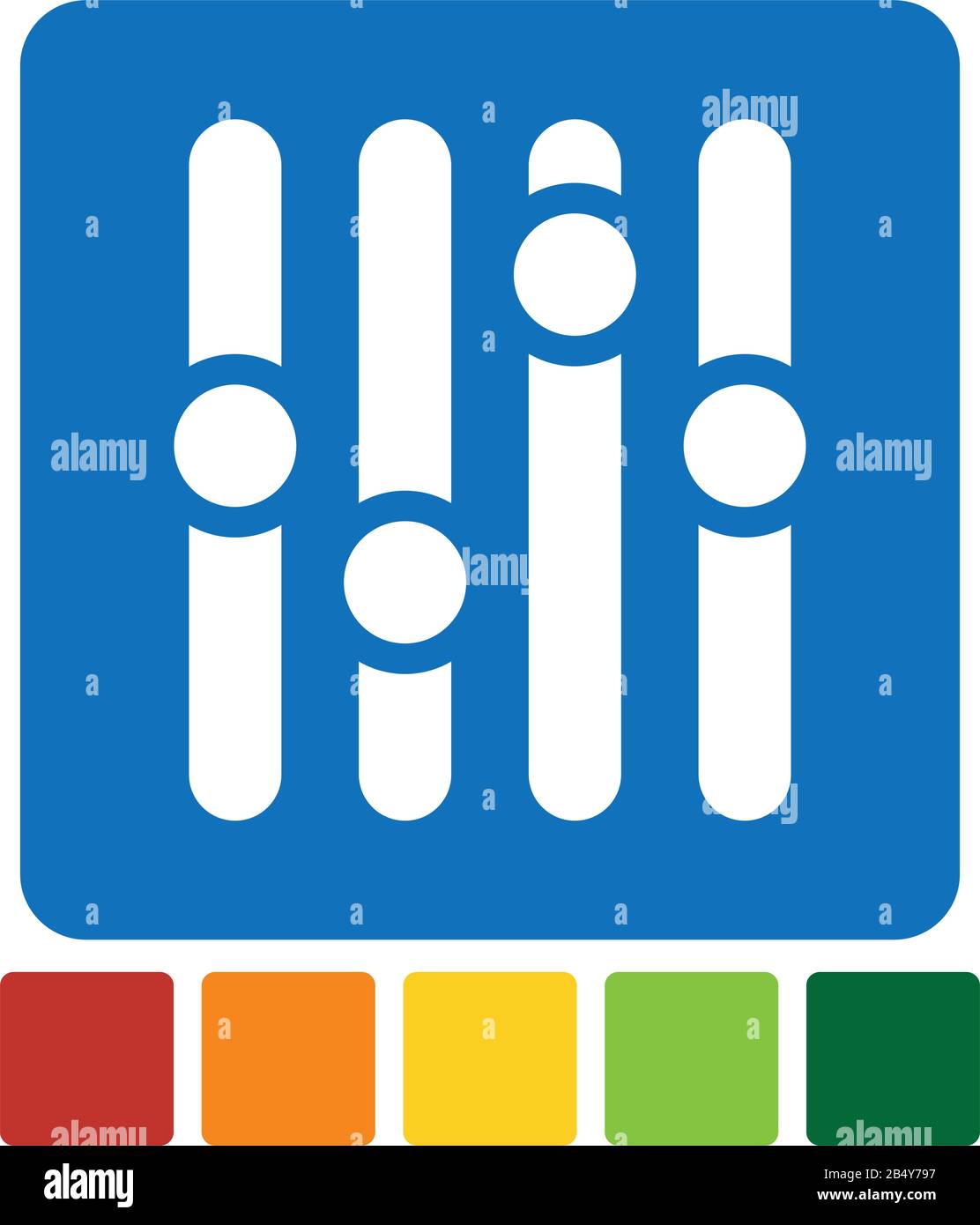 Icône avec symbole de réglage. Panneau de commande, niveaux, icône de concept de paramètres Illustration de Vecteur