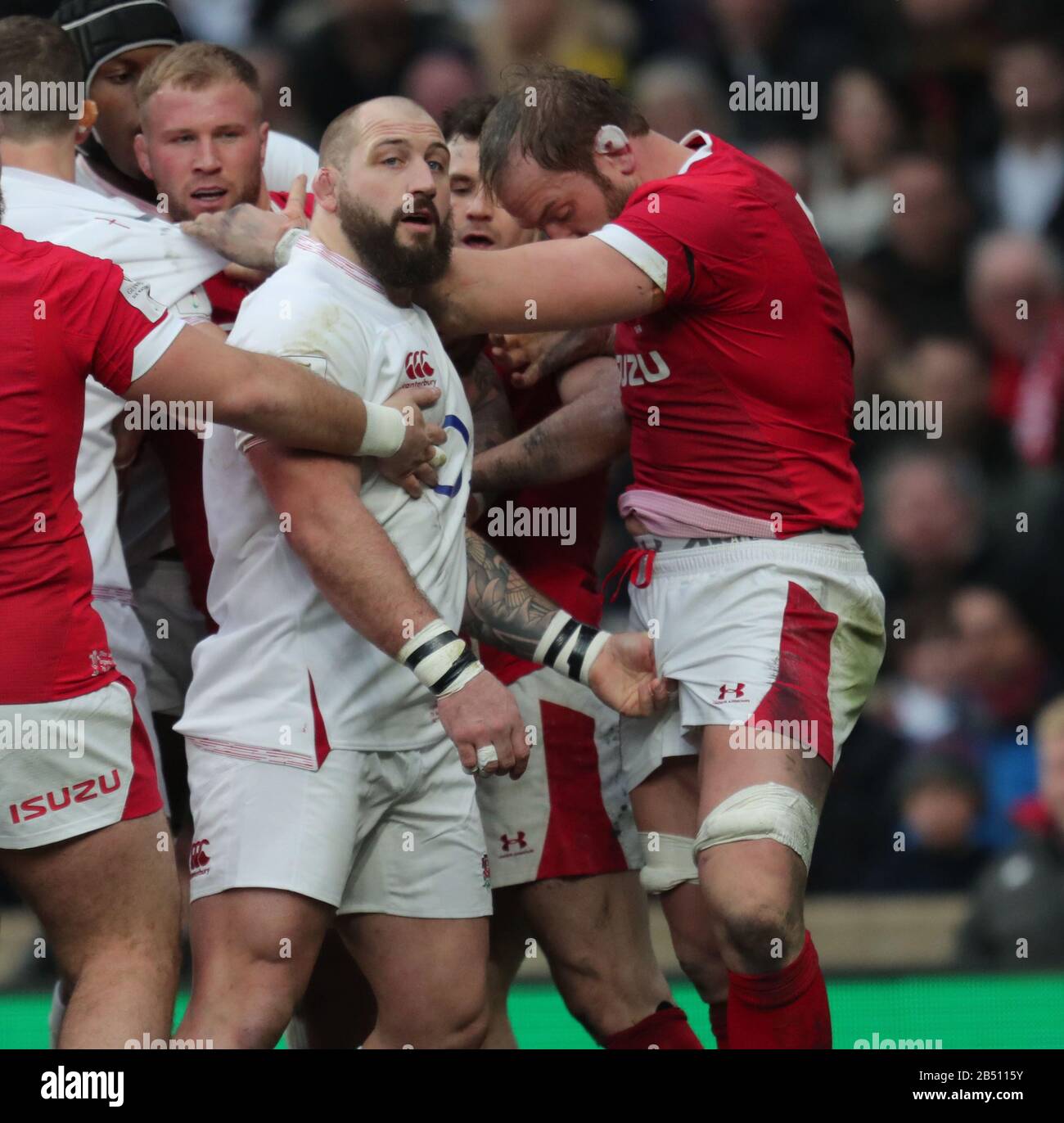 JOE MARLER, ALUN WYN JONES, ANGLETERRE V PAYS DE GALLES GUINNESS SIX NATIONS 2020 Banque D'Images