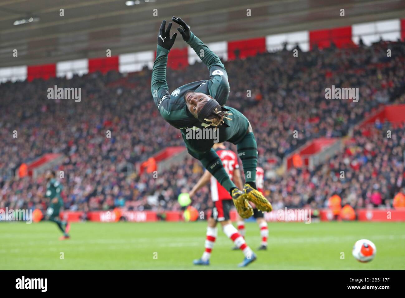 Southampton, Royaume-Uni. 7 mars 2020. Le milieu de terrain de Newcastle, Allan Saint-Maximin, célèbre son but avec style lors du match de la Premier League entre Southampton et Newcastle United au stade St Mary's de Southampton le samedi 7 mars 2020. (Crédit: Jon Bromley | MI News) la photographie ne peut être utilisée qu'à des fins de rédaction de journaux et/ou de magazines, licence requise à des fins commerciales crédit: Mi News & Sport /Alay Live News Banque D'Images