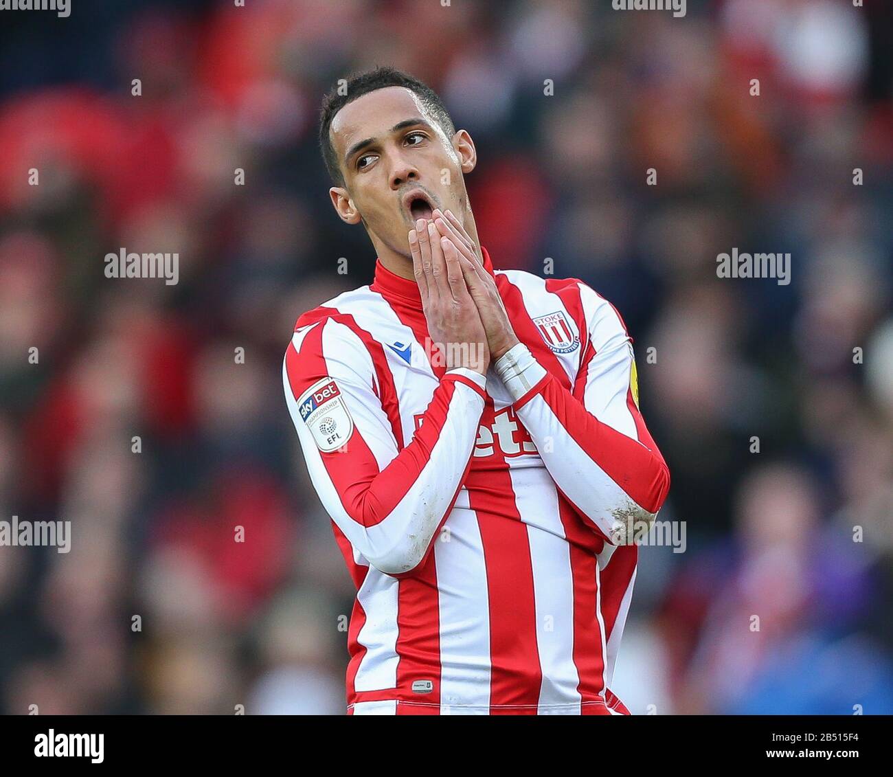 Stoke, Royaume-Uni. 7 mars 2020. Tom Ince De Stoke City. Crédit: Simon Bissett/One Up/Alay Live News Banque D'Images