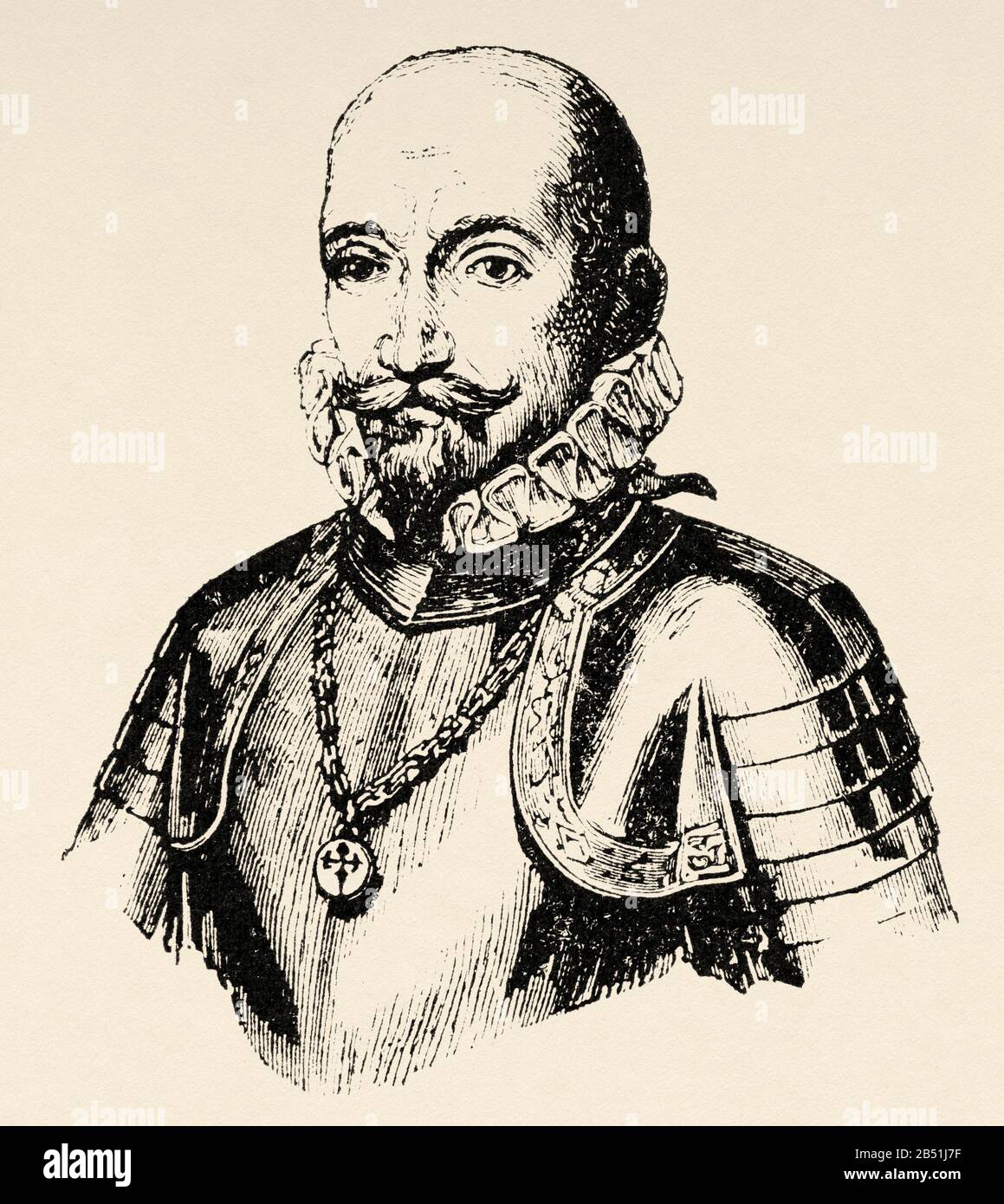 Portrait d'Álvaro de Bazán y Guzmán (Grenade, 1526 - Lisbonne 1588), I Marquis de Santa Cruz, grand de l'Espagne, II seigneur des villes de Viso et Valdepeñ Banque D'Images