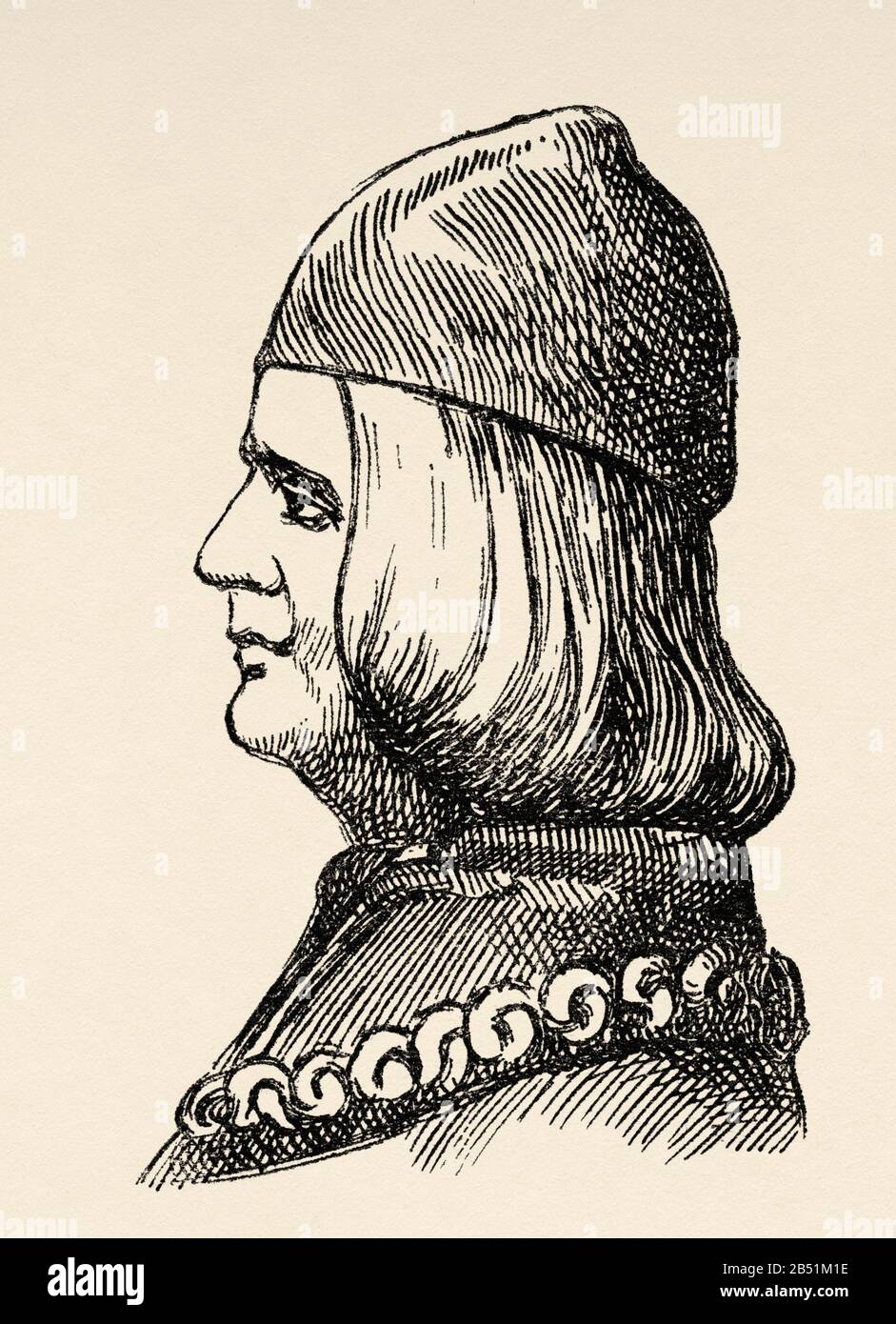 Juan II de Aragón, el Grande ou Juan sin Fe (Medina del Campo 1398 - Barcelone 1479). Duc de Peñafiel, roi de Navarre, Sicile, Aragon, Majorque, Va Banque D'Images