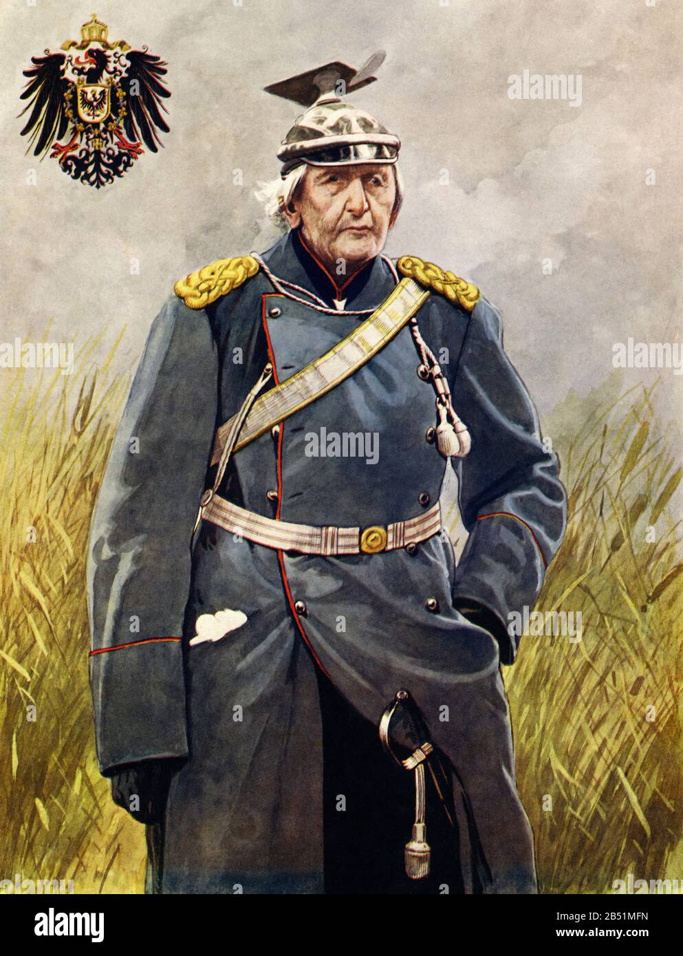 Portrait couleur de Gottlieb Ferdinand Albert Alexis Graf von Haeseler (1836-1919) était un officier militaire allemand de la période impériale de William, avec le Banque D'Images