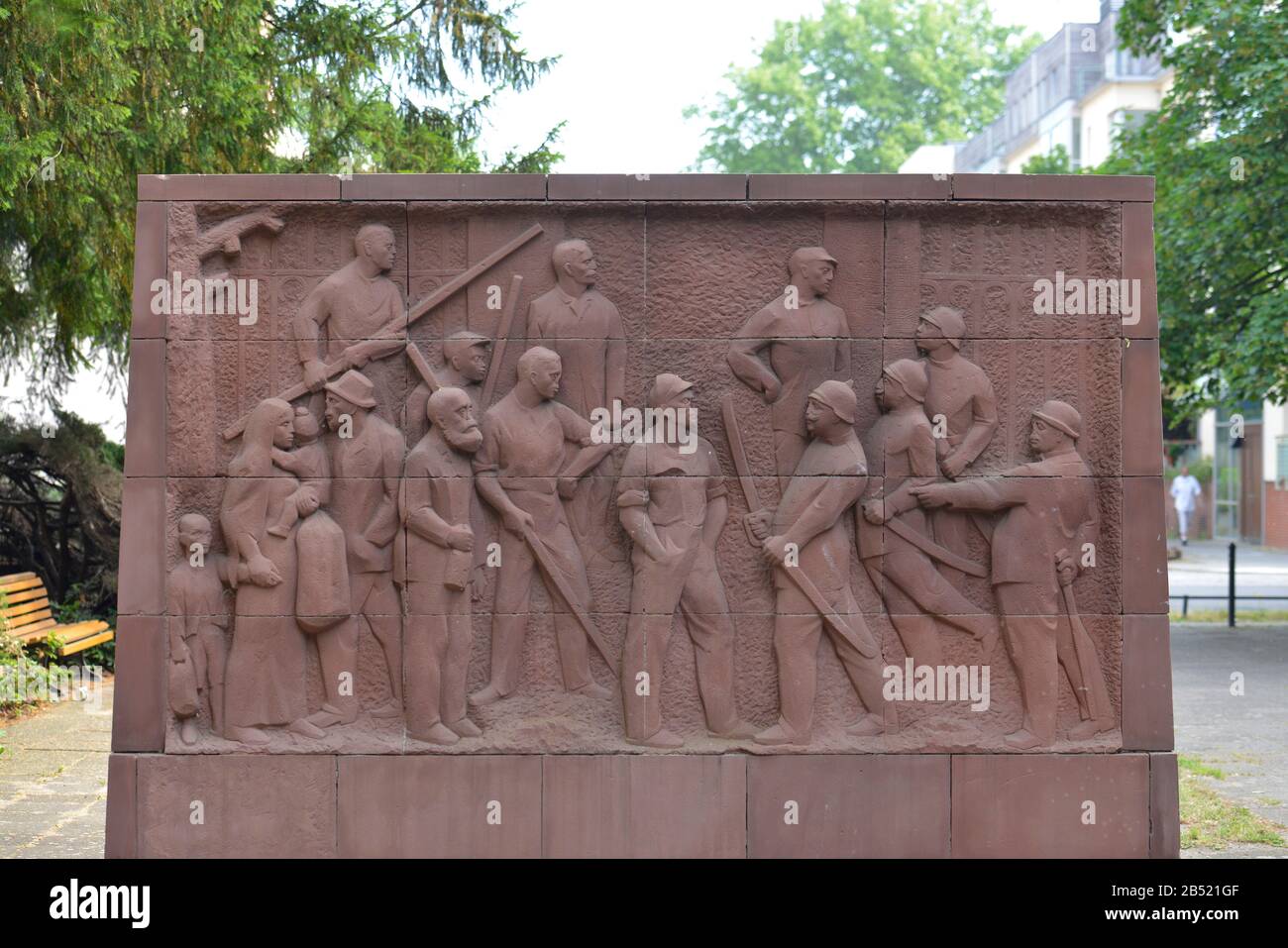La Karl-Marx-Denkmal, Stralau, Friedrichshain, Berlin, Deutschland Banque D'Images
