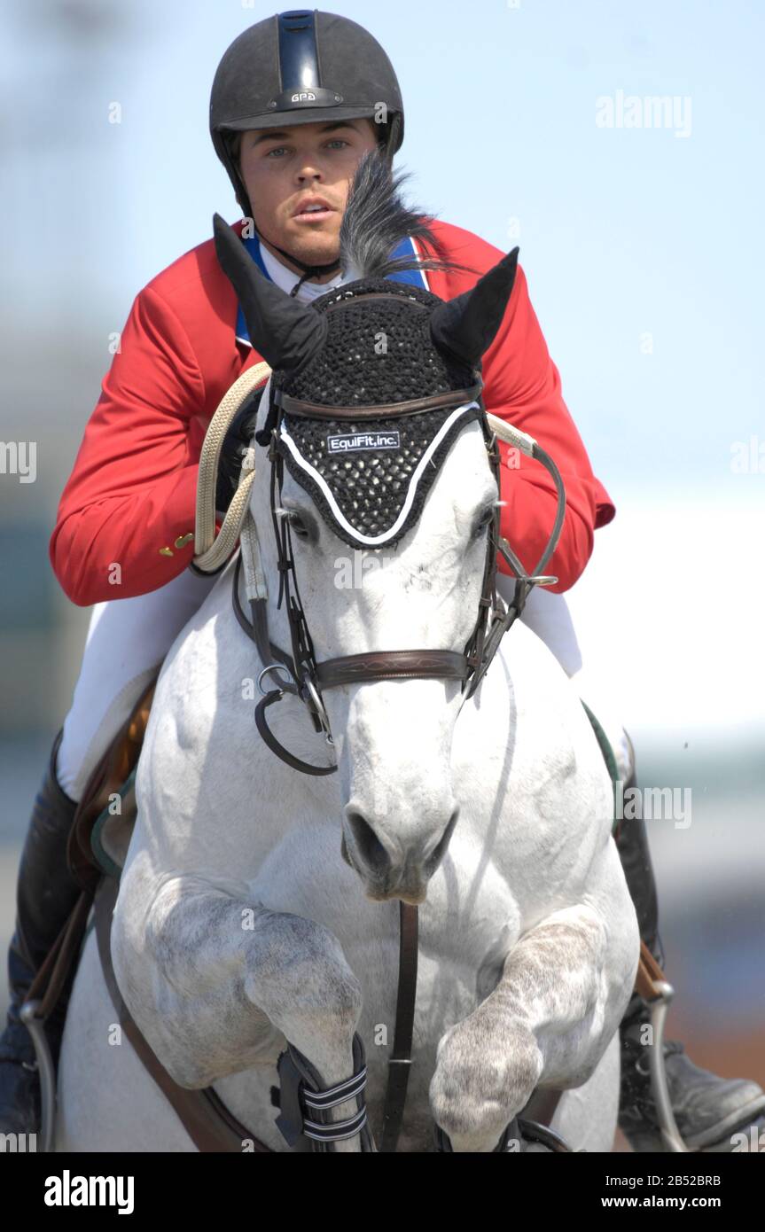 Kent Farrington (Usa) Riding Seacoast Cantona Z, Winter Equestrian Festival, Wellington Florida, Mars 2007, Medium Tour Final 1.50 Classic Banque D'Images