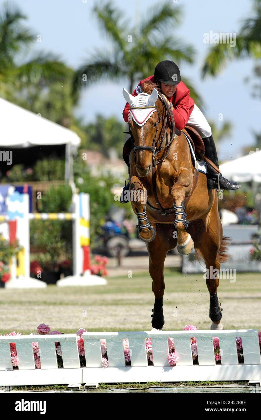 Juan Ortiz (VEN) équitation, Alias Winter Equestrian Festival de Wellington, Floride, mars 2007, Moyen Tour Final 1,50 Classic Banque D'Images