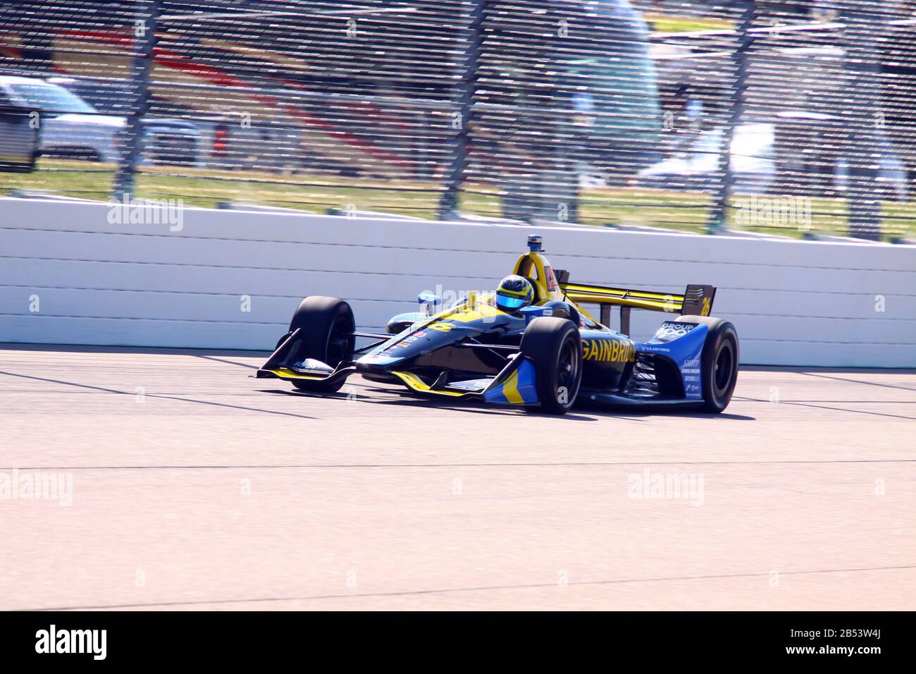 Newton Iowa, 19 juillet 2019 : (conducteur) sur piste de course pendant la séance de pratique pour la course de l'Iowa 300 Indycar. Banque D'Images