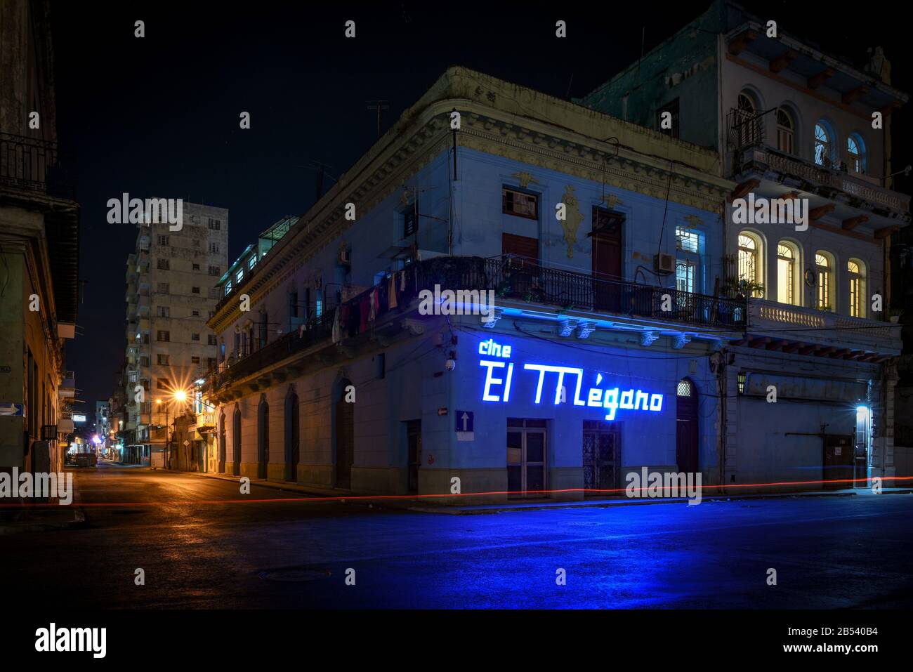 El Megano, Neon Sign, la Havane, Cuba Banque D'Images