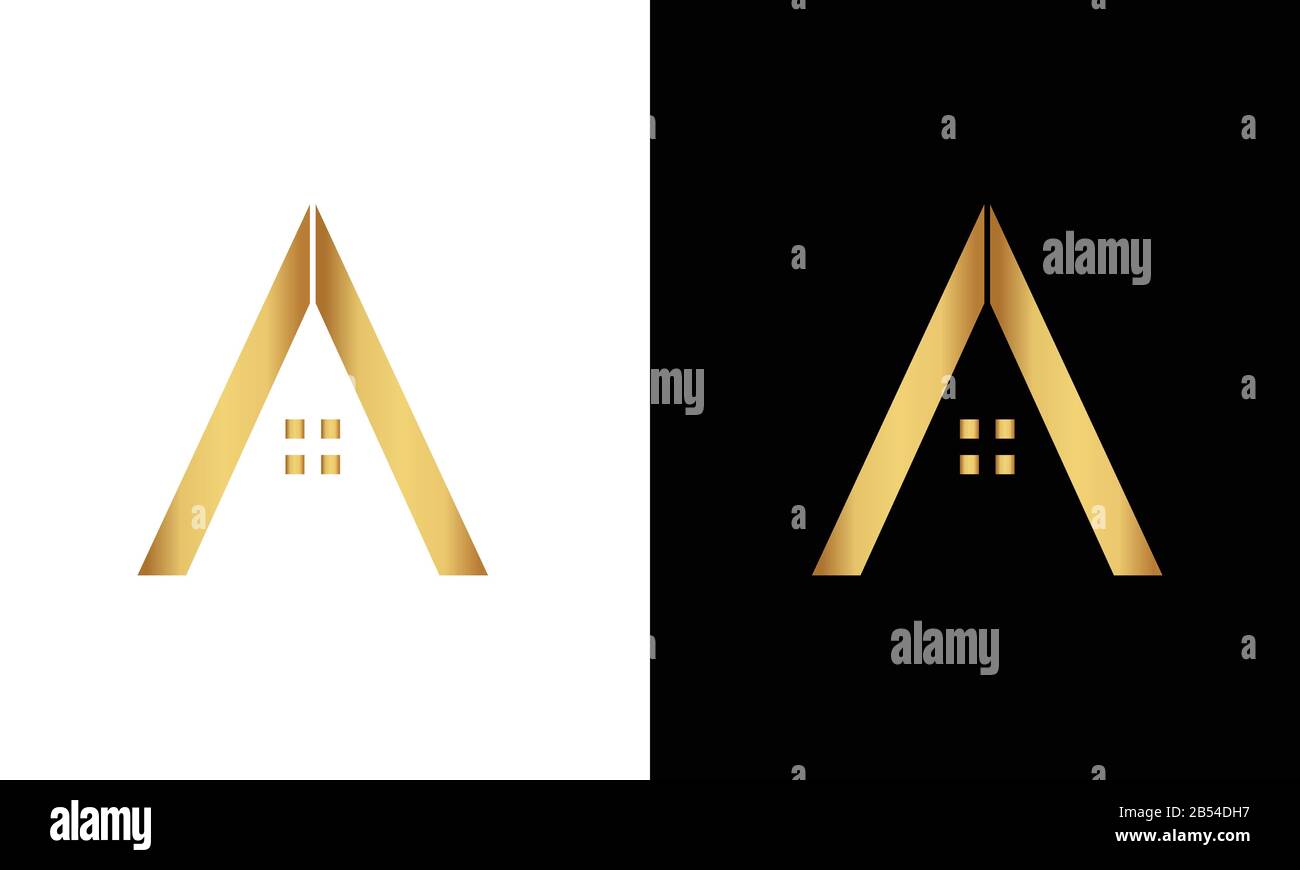 Un vecteur de logo de toit avec la lettre A Illustration de Vecteur