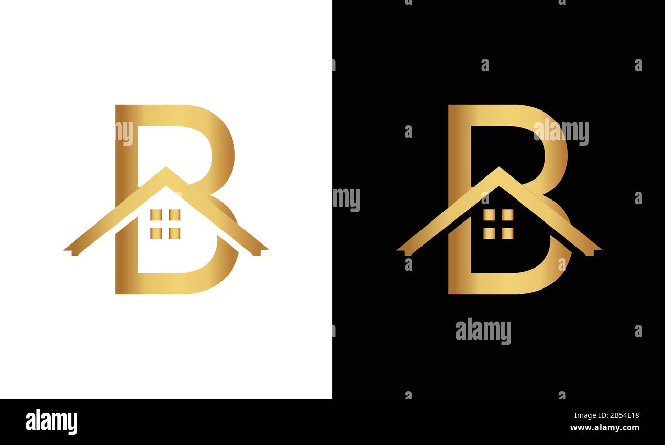 Lettre B et vecteur logo toit Illustration de Vecteur