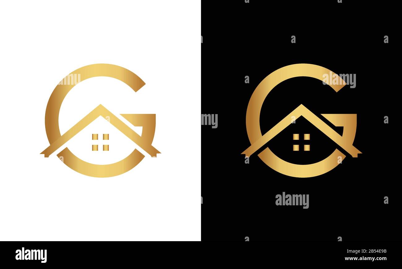 Lettre G et vecteur logo toit Illustration de Vecteur