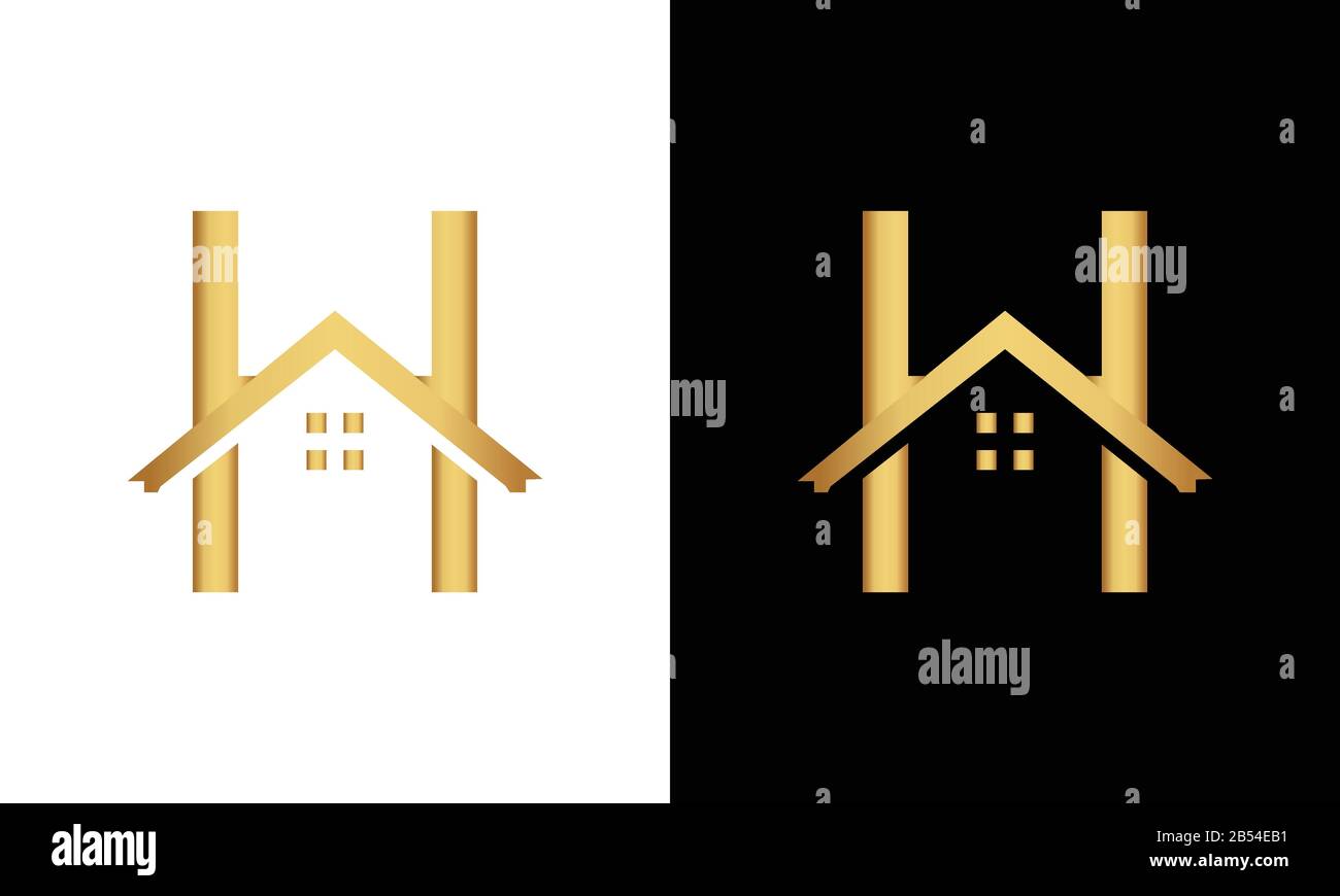 Lettre H et vecteur logo toit Illustration de Vecteur