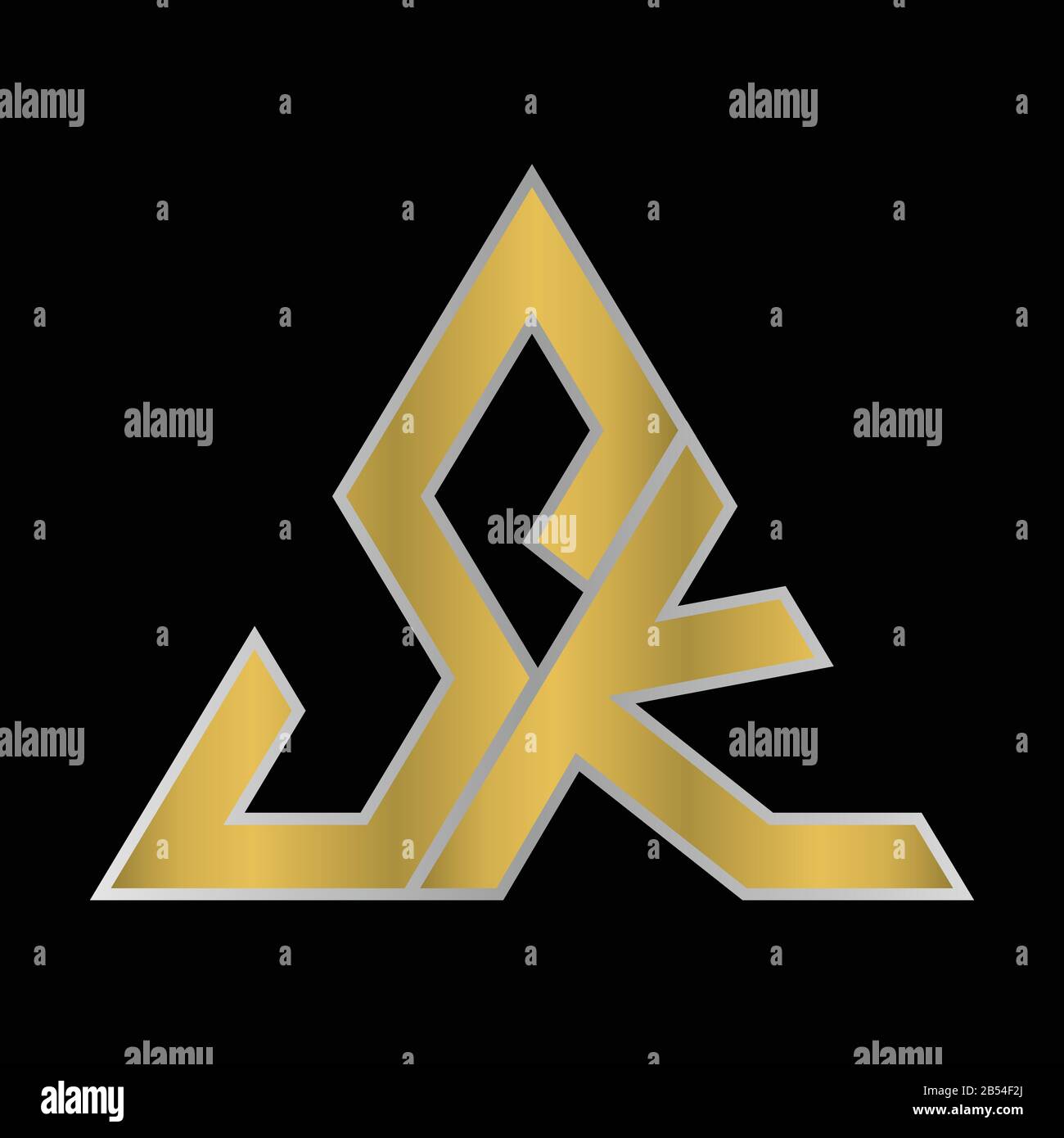 SK KS Golden Triangle Monogram logo Vector Design Super Hero concept Illustration de Vecteur