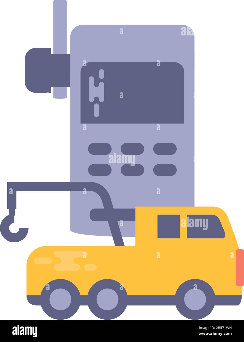 camion de pompiers avec talkie-walkie sur fond blanc illustration vectorielle Illustration de Vecteur