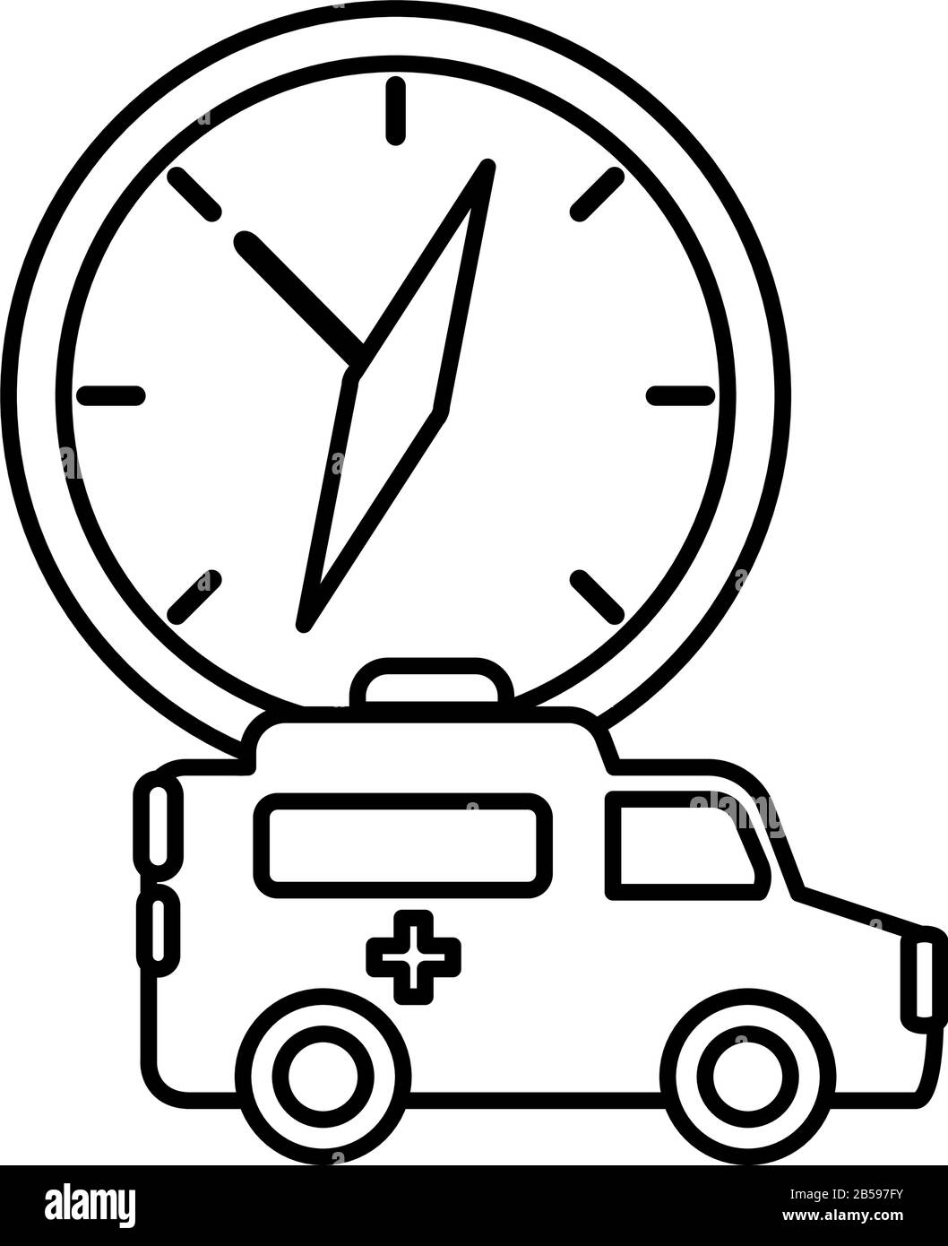 ambulance avec montre sur fond blanc illustration vectorielle Illustration de Vecteur