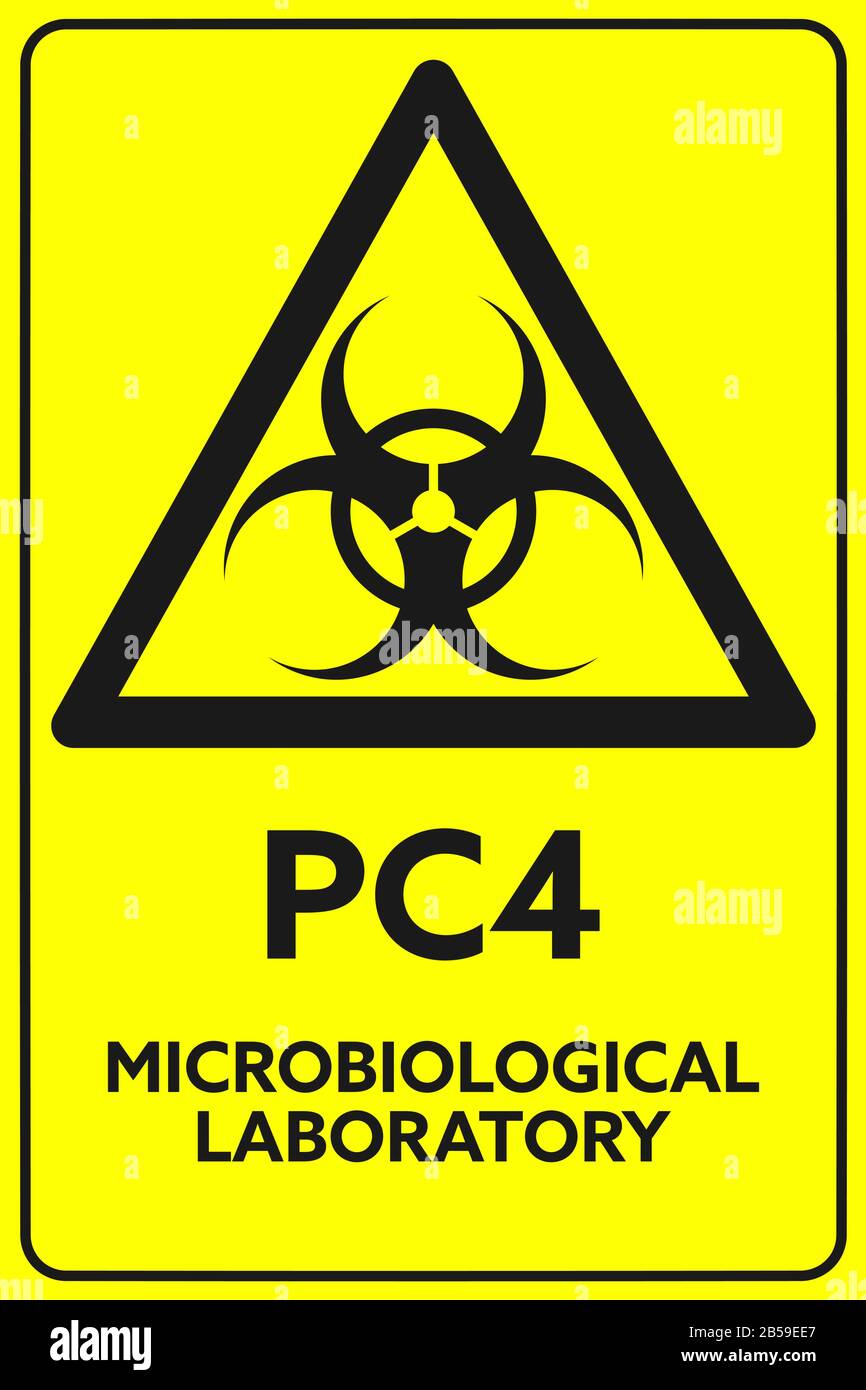 Laboratoire microbiologique. Étiquette De Sécurité Jaune. Symbole de ...
