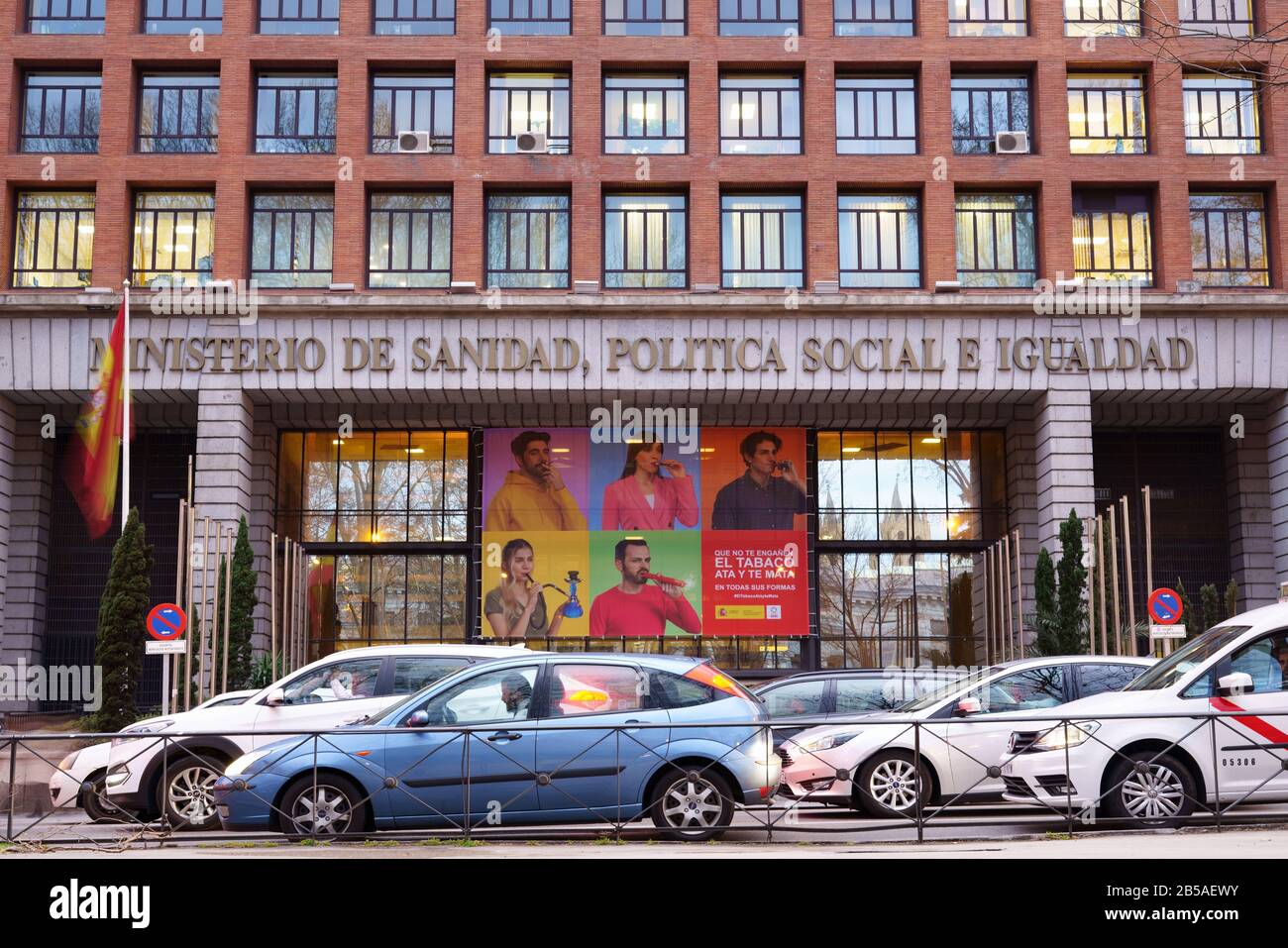 Madrid, ESPAGNE - 03 MARS 2020: Ministère de la santé, de la politique sociale et de l'égalité dans la capitale espagnole Madrid. Banque D'Images