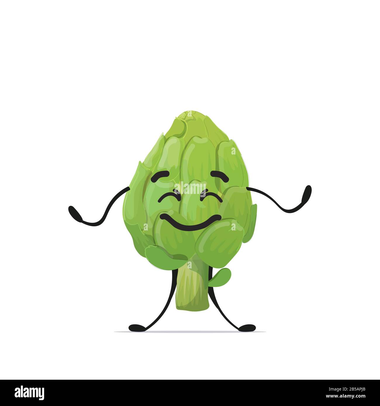 mignon artichaut personnage dessin animé mascotte légume saine alimentation concept isolé vecteur illustration Illustration de Vecteur