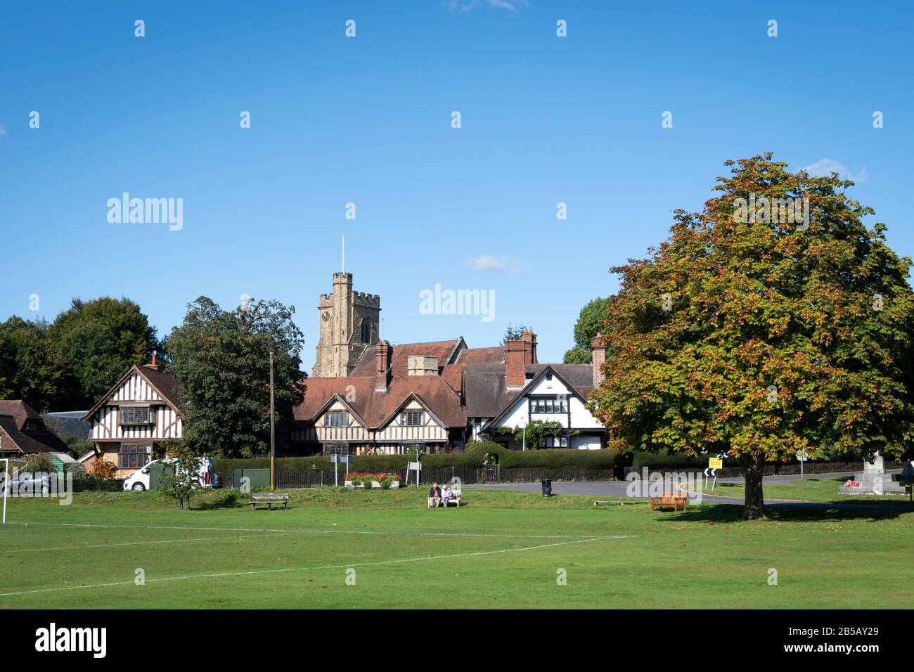 Village vert à Leigh, près de Tonbridge, Kent, Angleterre Banque D'Images