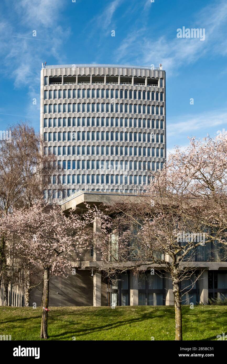 Genève / Suisse - 23 février 2020: Bâtiment international du bureau du travail. L'OIT est une institution spécialisée des Nations Unies qui promeut la coopération internationale Banque D'Images
