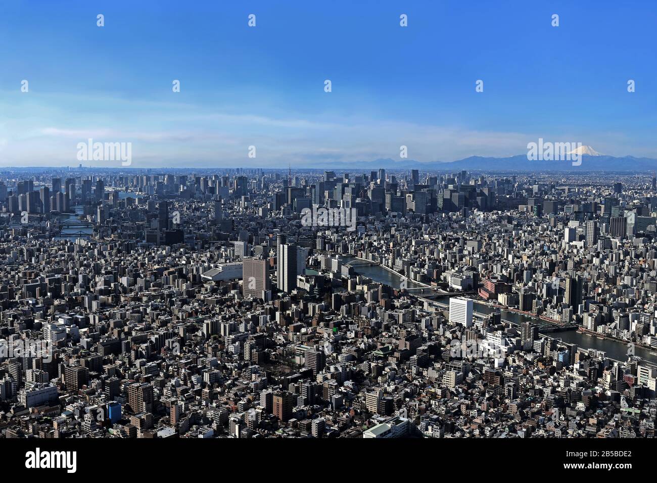 Vue panoramique sur le centre de Tokyo et le Mont Fuji depuis le Tokyo Sky Tree Banque D'Images