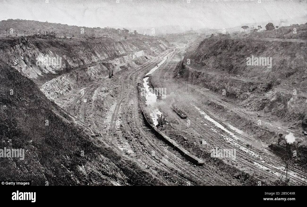 La construction du canal de Panama fonctionne au début du XXe siècle Banque D'Images