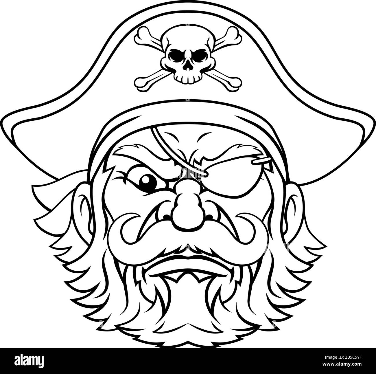 Le capitaine pirate Personnage Mascot Illustration de Vecteur