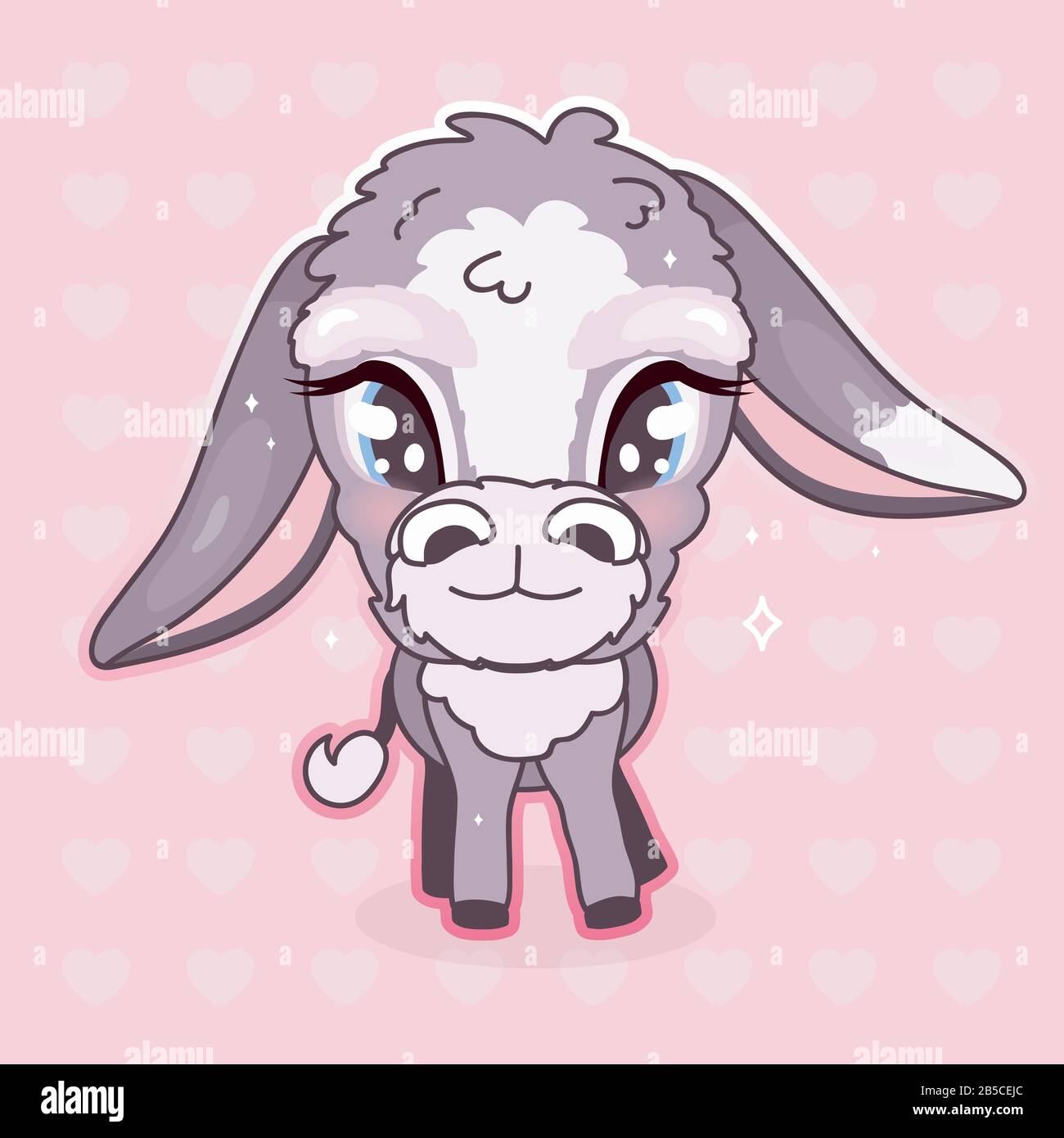 Mignon Beigney Kawaii Personnage Vectoriel De Dessin Anime Adorable Et Drole D Autocollant Isole D Animal Frais Patch Illustration De La Petite Fille Anime Bebe Fille Triste Mule Image Vectorielle Stock Alamy