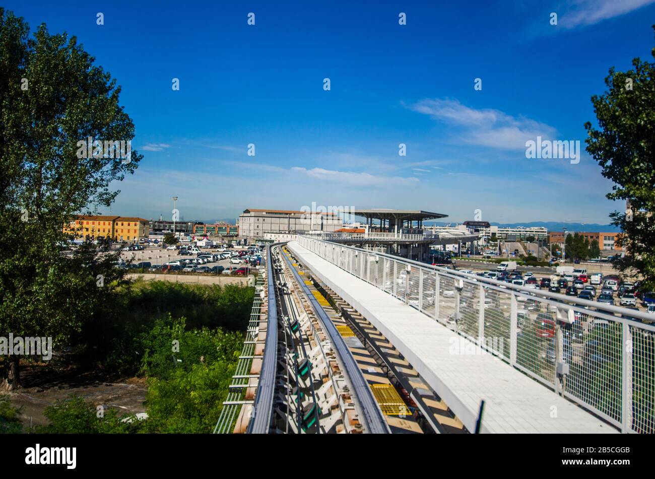 People Mover, train de navette surélevé, centre de transport de la ville de Venise, Vénétie, Italie Banque D'Images