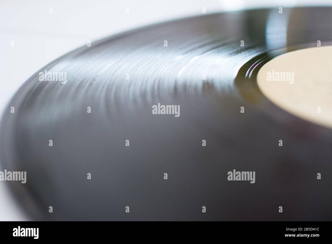 Détail avec flou de la surface d'un enregistrement en vinyle Banque D'Images