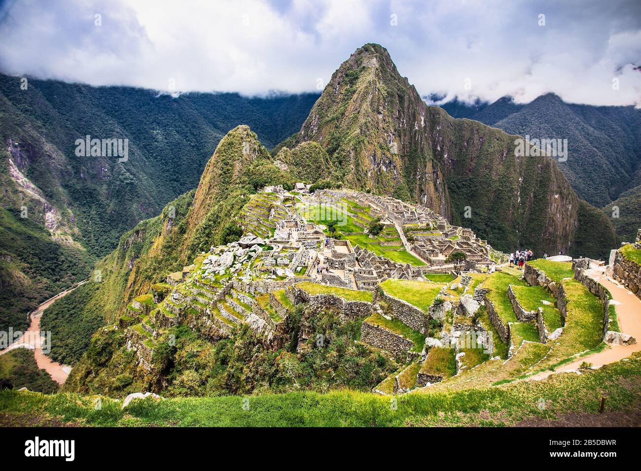 Ancienne cité de Machu Picchu au Pérou. L'Amérique du Sud. Banque D'Images