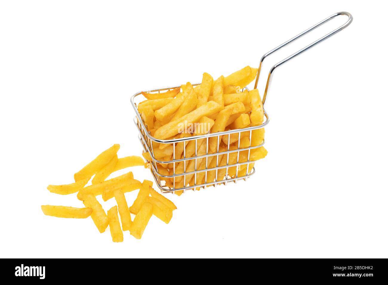 Panier de frites - fond blanc Banque D'Images