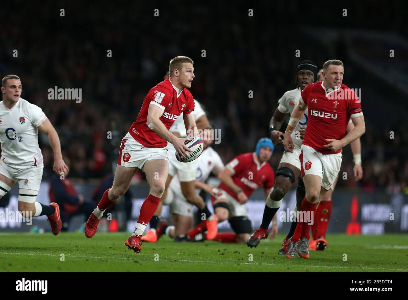 Londres, Royaume-Uni. 7 mars 2020. Johnny McNichl du Pays de Galles en action.Angleterre / Pays de Galles, Guinness six nations 2020 championnat de rugby au stade de Twickenham à Londres le samedi 7 mars 2020. Veuillez noter que les images sont à usage éditorial Exclusif. Photo par Andrew Orchard/Andrew Orchard sports photographie /Alay Live news crédit: Andrew Orchard sports photographie/Alay Live News Banque D'Images