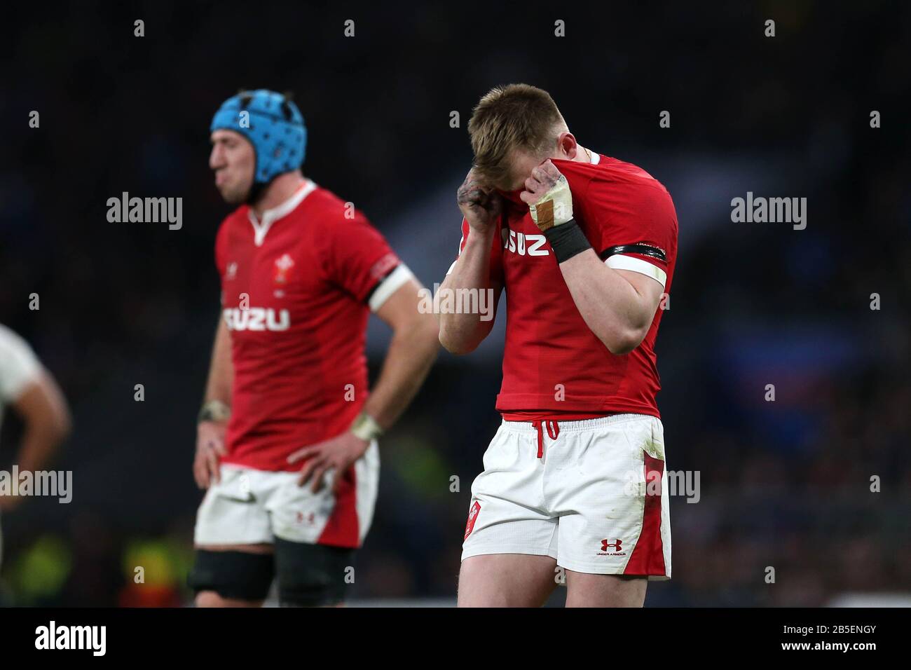 Londres, Royaume-Uni. 7 mars 2020. Nick Tompkins du Pays de Galles semble déjecté. Angleterre / Pays de Galles, Guinness six nations 2020 championnat de rugby au stade de Twickenham à Londres le samedi 7 mars 2020. Veuillez noter que les images sont à usage éditorial Exclusif. Photo par Andrew Orchard/Andrew Orchard sports photographie /Alay Live news crédit: Andrew Orchard sports photographie/Alay Live News Banque D'Images