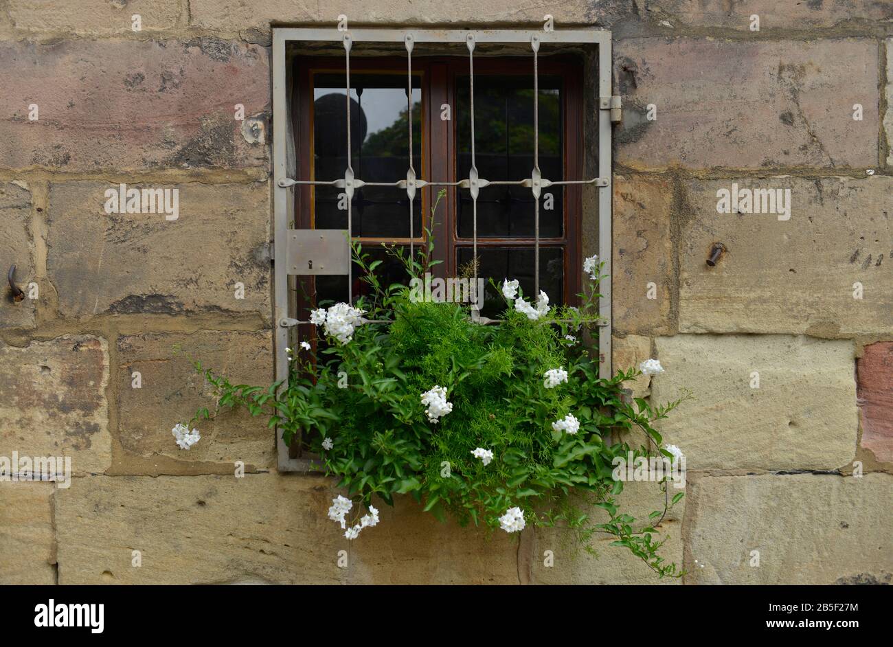 Fenster, Gitter, Altstadt, Kulmbach, Bayern, Deutschland Banque D'Images