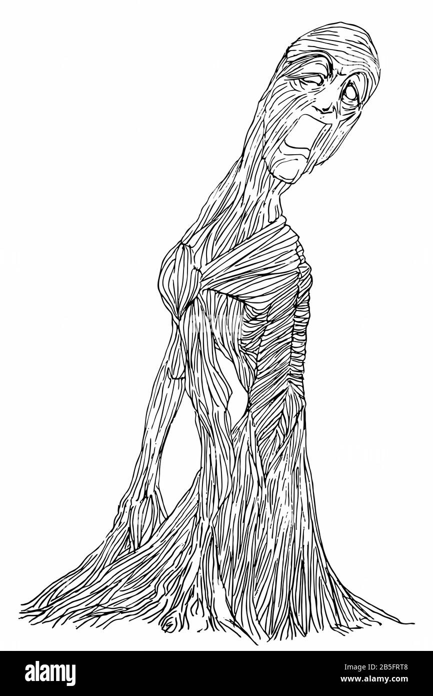 Dessin D'Encre (Travail De Hachures) De Corps Musclé Détaillé Contorqué Dans Un Style Unique Texturé. Illustration du manuel artistique tournée vers Vector. Douleur, Agonie, Illustration de Vecteur