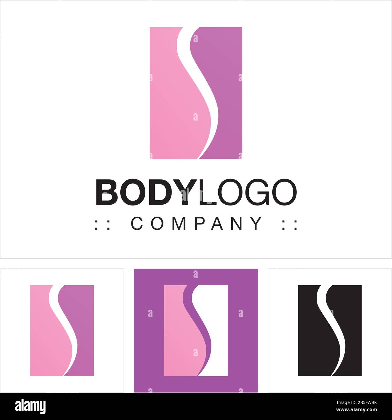 Logo Body Shape Vector Symbol Company (Logotype). Illustration Géométrique, Beauté, Style De Mode. Design Élégant Et Moderne De Concept D'Identité Illustration de Vecteur