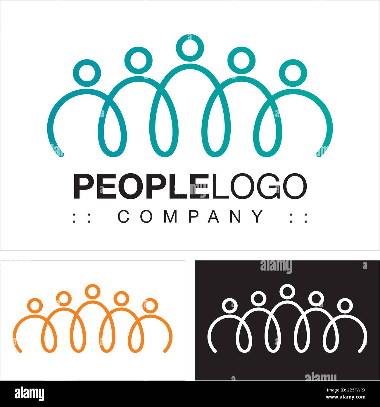 People (Famille, Amis, Équipe, Groupe) Vector Symbol Company (Association) Logo (Logotype). Spirale, Mains Ensemble, Coloré Style Icône Illustration. Illustration de Vecteur