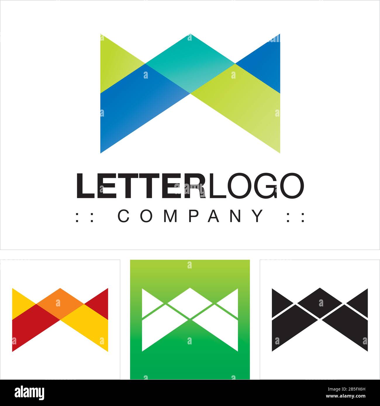 Lettre W (Typographie) Vector Symbol Company Logo (Logotype). Illustration De L'Icône De Style Multicolore De Pliage De Papier Géométrique. Concept D'Identité Élégant Illustration de Vecteur