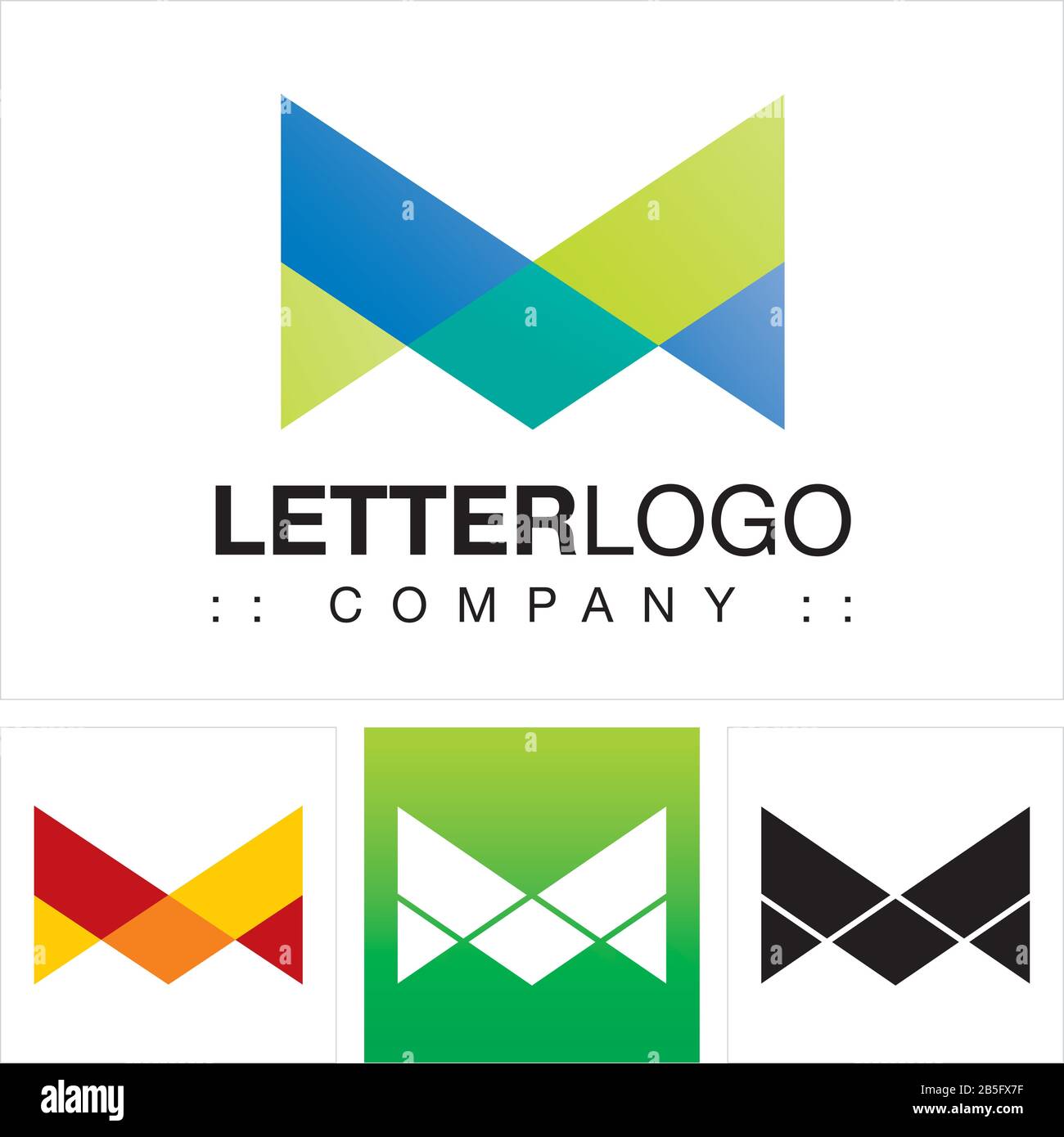 Lettre M (Typographie) Vector Symbol Company Logo (Logotype). Illustration De L'Icône De Style Multicolore De Pliage De Papier Géométrique. Concept D'Identité Élégant Illustration de Vecteur