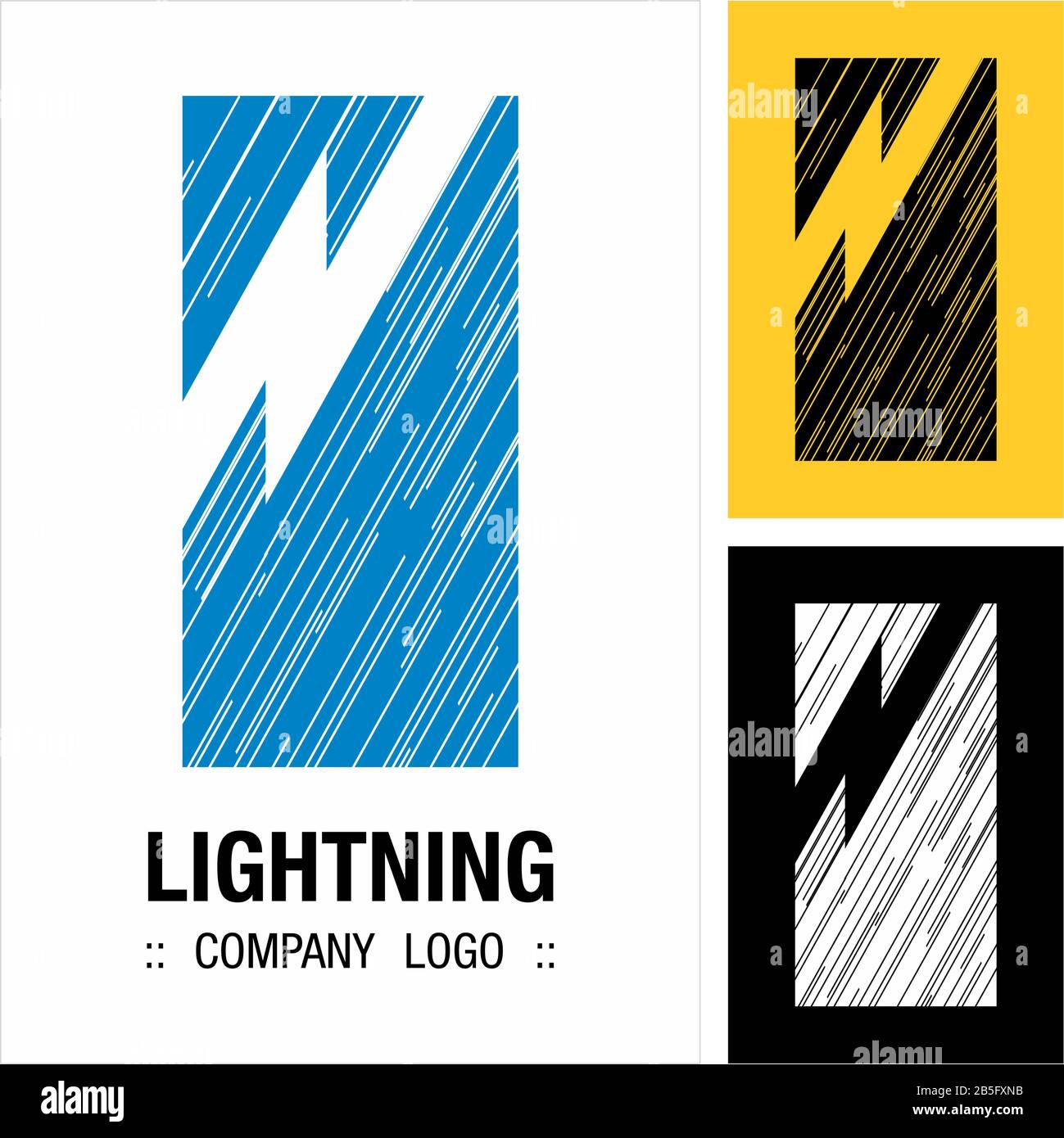 Logo Lightning (Rain, Storm) Vector Symbol Company (Logotype). Illustration De L'Icône Thunder Bolt. Modèle De Marque D'Idée De Conception De Concept D'Identité Élégant. Illustration de Vecteur