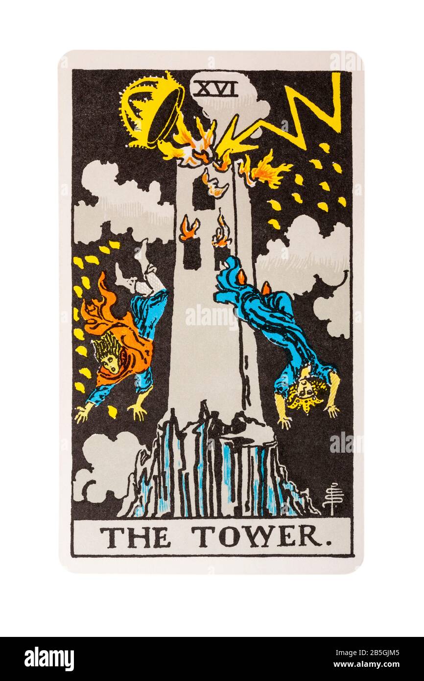 La carte de tarot de la Tour des cartes Rider Tarot conçues par Pamela  Colman Smith sous la supervision d'Arthur Edward Waite isolée sur fond  blanc Photo Stock - Alamy