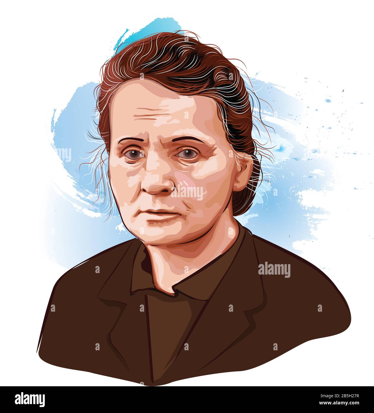 Marie Curie 1867 - 1934 physicien français-polonais lauréat du prix Nobel de physique et du prix Nobel de chimie, Illustration de Vecteur